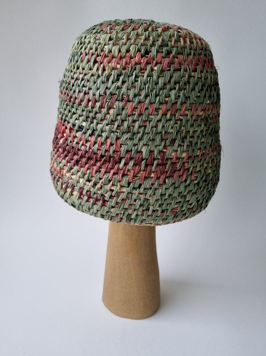 TREE #16 Burgundy, green and brown sculpture