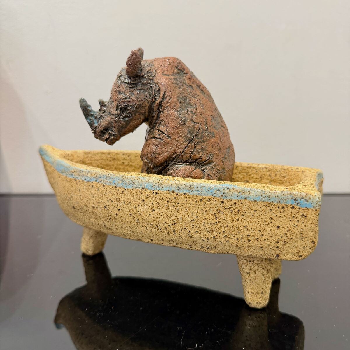 Rhino in a Boat