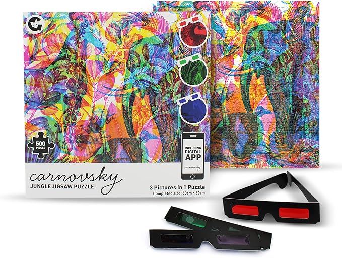 RGB Jungle by Carnovsky 500 Piece 3 Pictures in 1 Jigsaw Puzzle