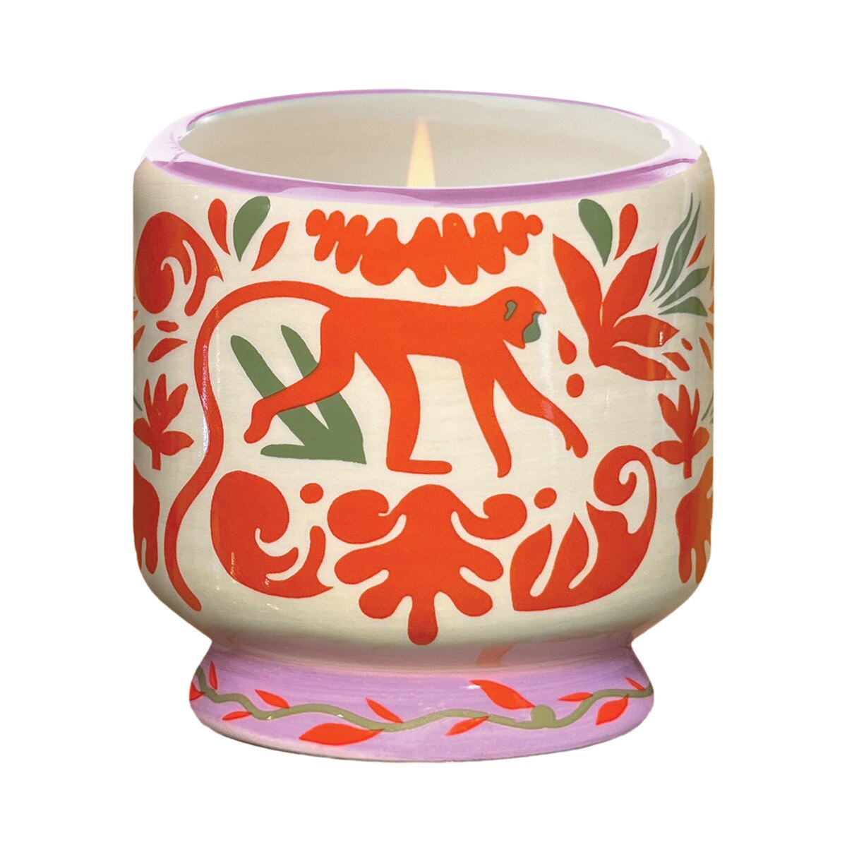 "Jungle" Ceramic Candle - Coconut & Amber Boxed