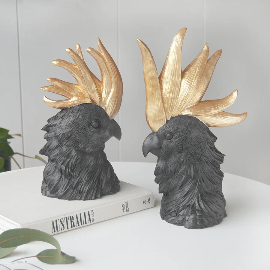 Crested Cockatoo (Set) - Black/Gold