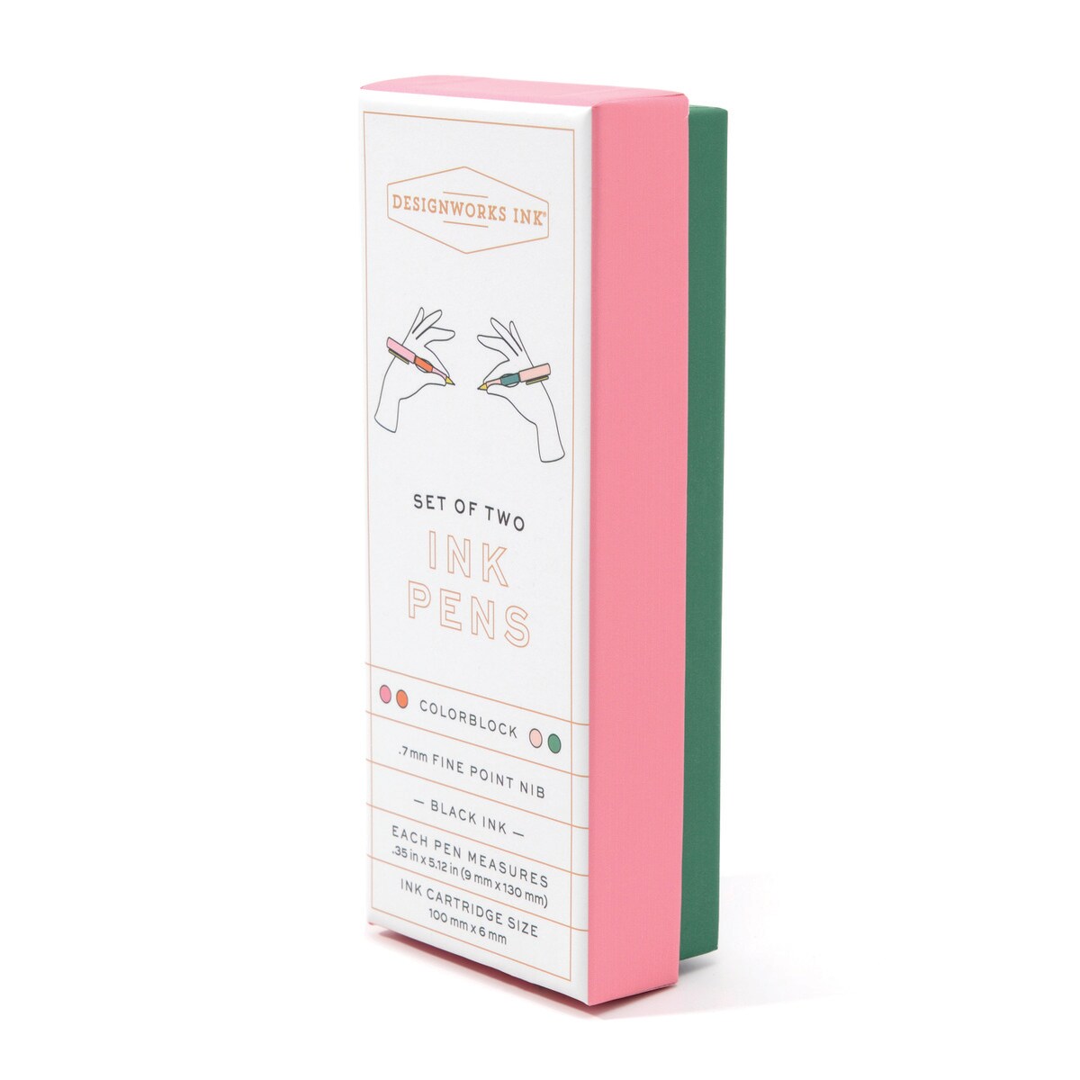 Colour Block Pens Red Orange & Emerald (set 2)