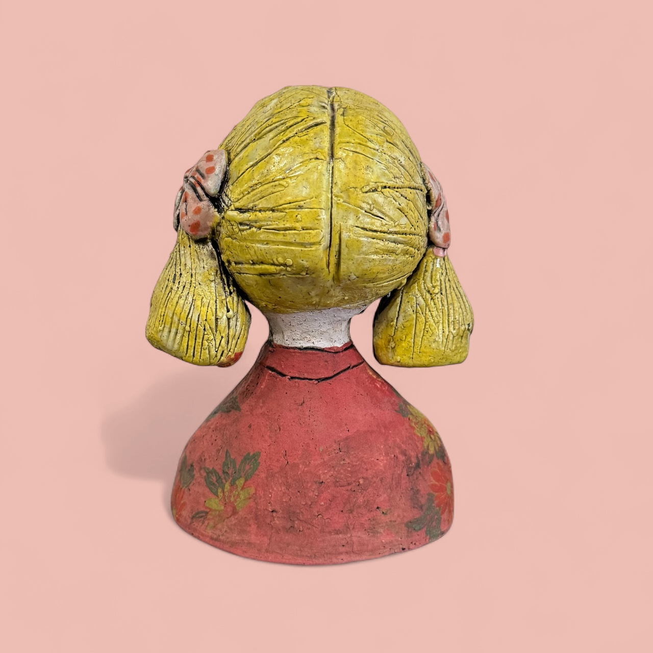 Matte Yellow Ponytail Sculpture
