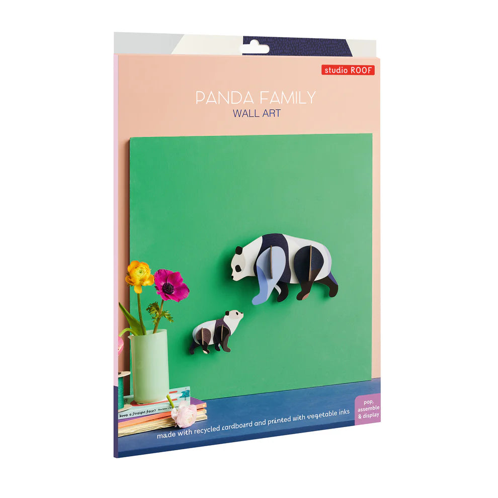 Wall Art Jungle Animals (A4) - Panda Family