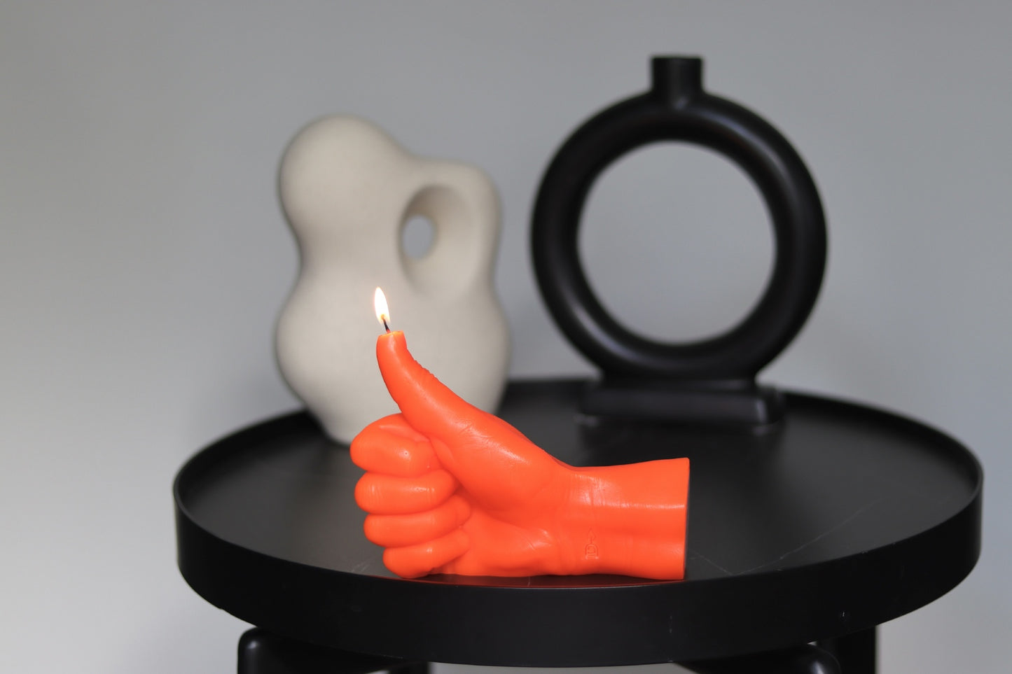 Thumbs Up Candle Hand - Neon Orange