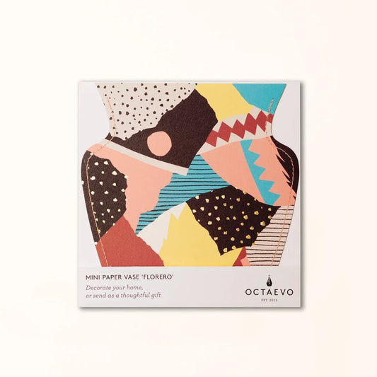 Paper Flower Vase Greeting Card - Small - Vesuvio