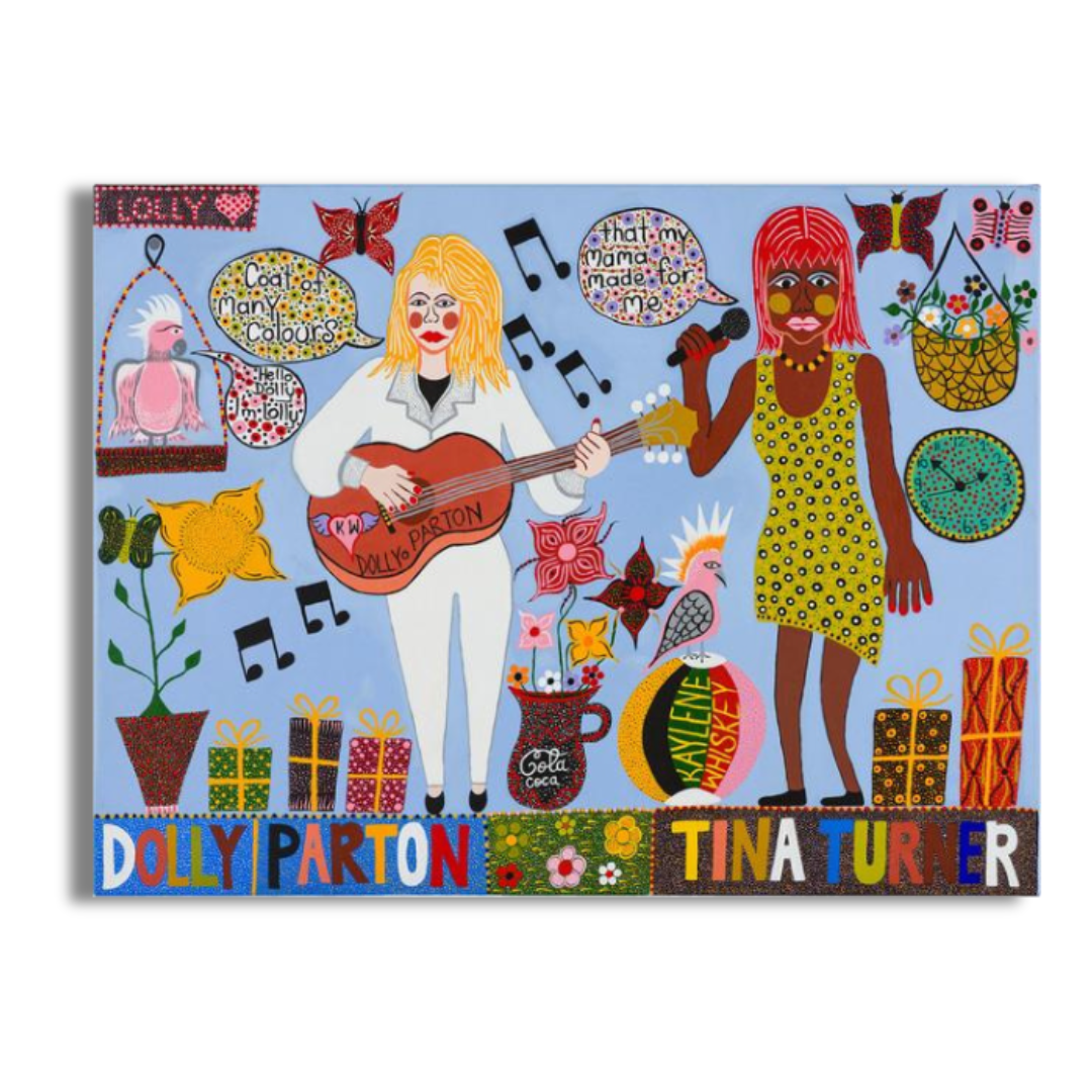 Dolly Parton and Tina Turner Tea Towel x Kaylene Whiskey