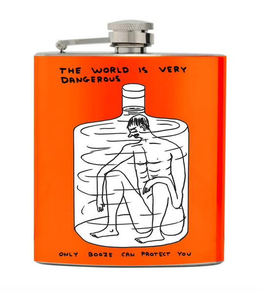 The World Is Very DangerousHip Flask x David Shrigley