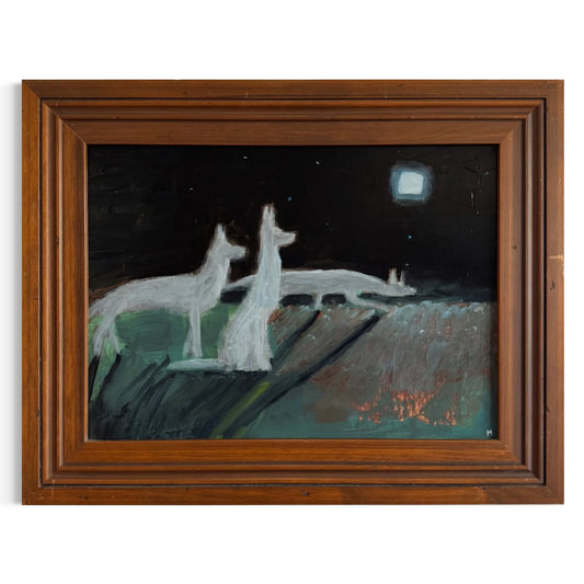 Dingoes Hunting in Moonlight