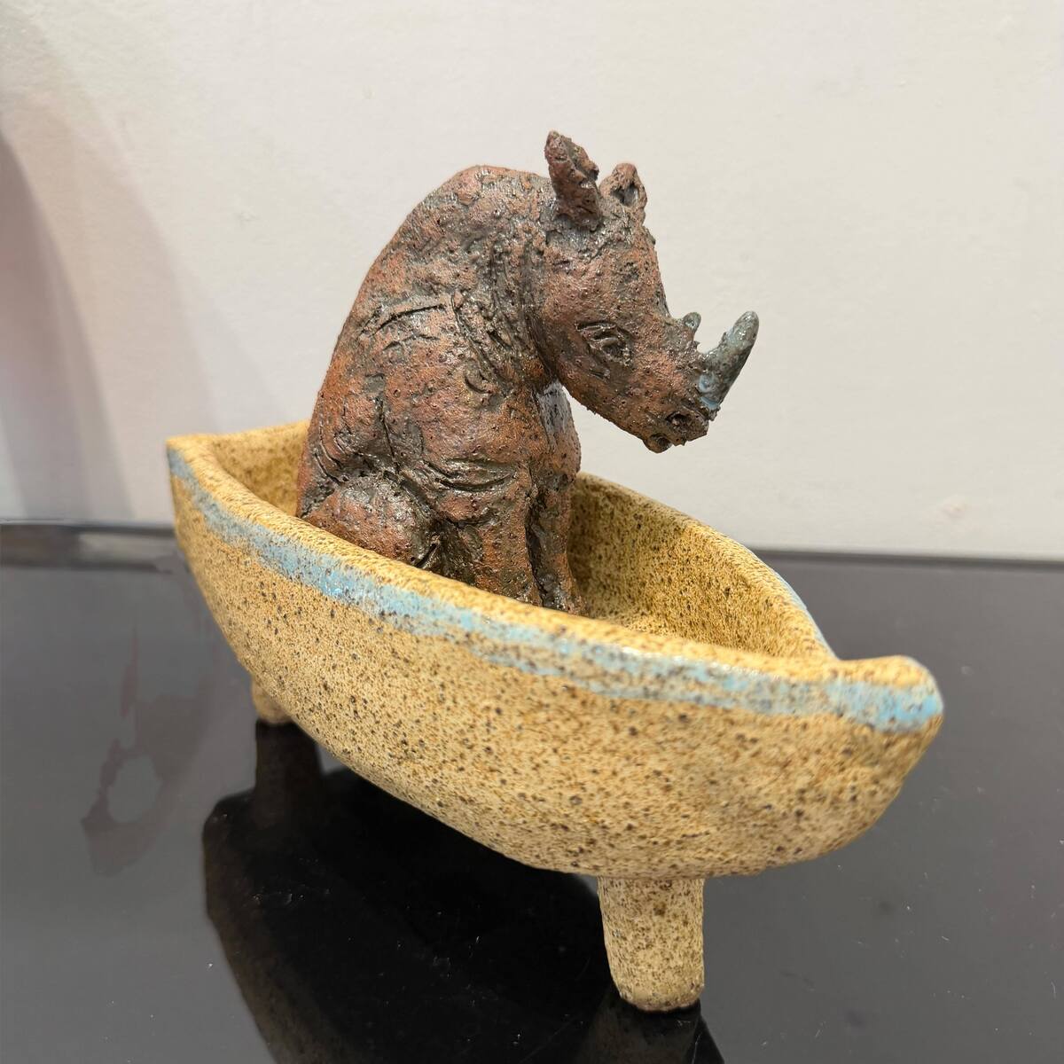 Rhino in a Boat