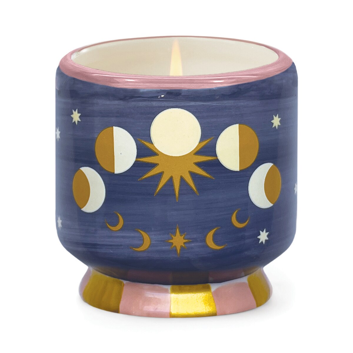 "Moon Phases" Ceramic Candle - Jasmine & Rose Boxed