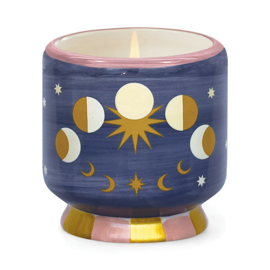 "Moon Phases" Ceramic Candle - Jasmine & Rose Boxed