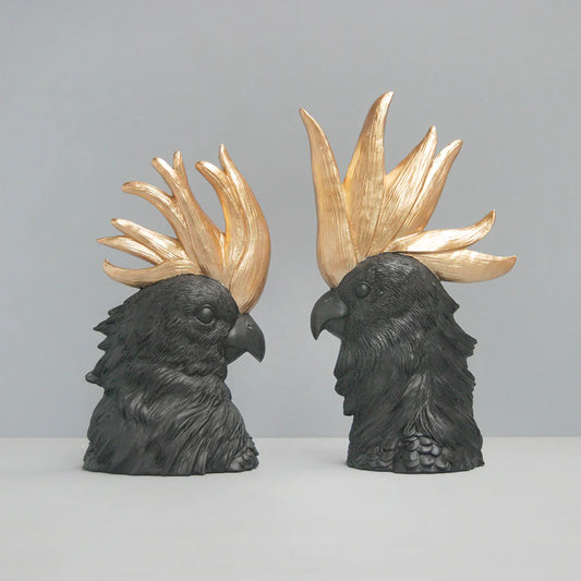 Crested Cockatoo (Set) - Black/Gold
