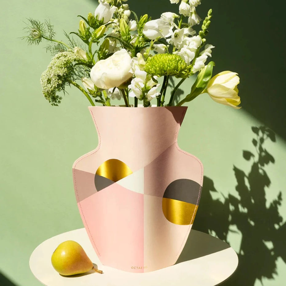 Paper Flower Vase - Large - Siena Pink