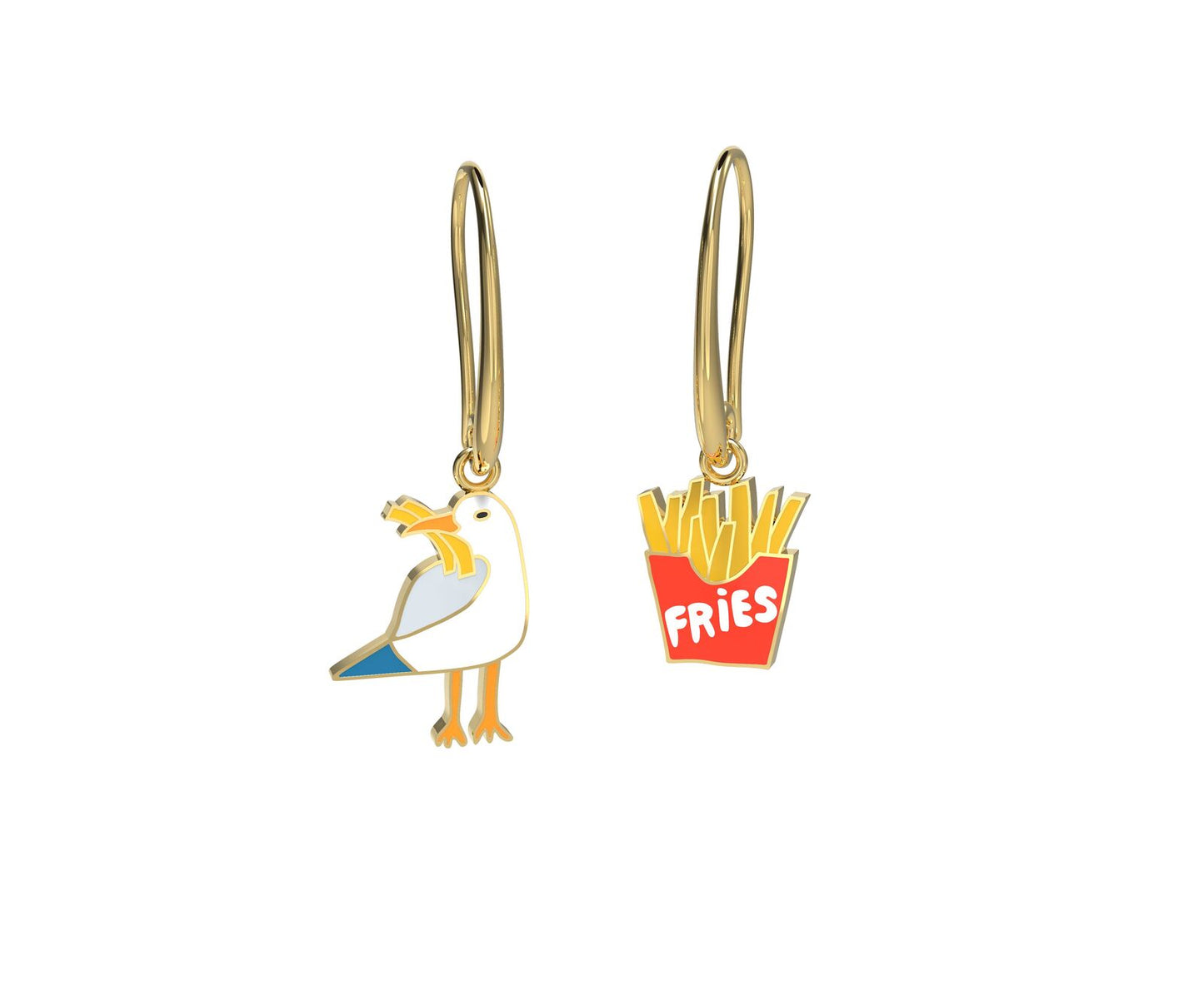 Drop Earrings - Seagull & Fries