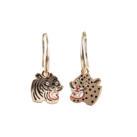 Drop Earrings - KM Tiger & Cheetah