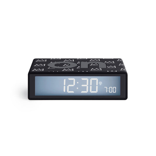 Lexon Flip Alarm Clock x Jean-Michel Basquiat- Crown, Black