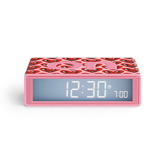 Lexon Flip Alarm Clock x Keith Haring-Heart, Pink