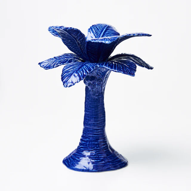 PALMY CANDLEHOLDER BLUE