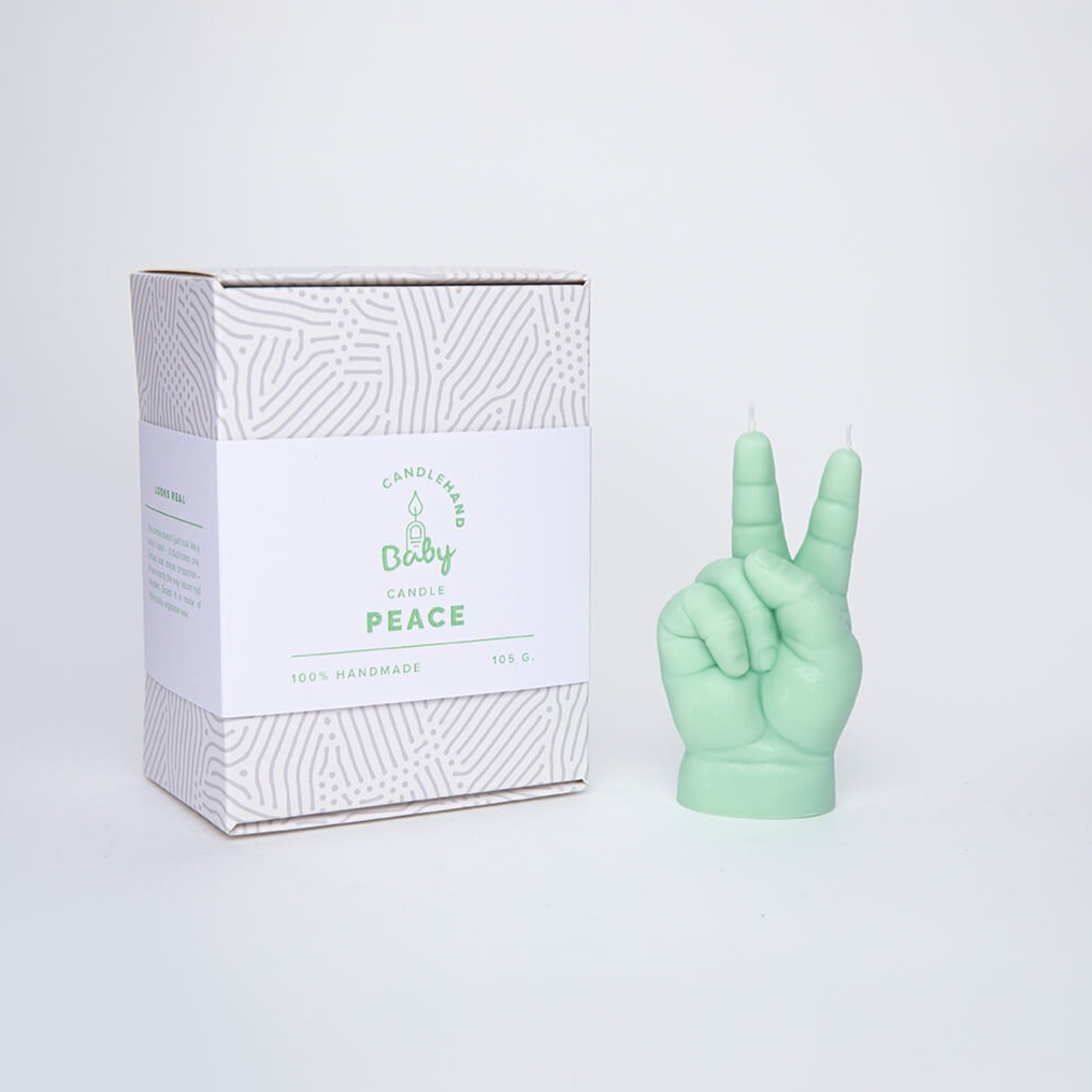 "Peace" Baby Hand Candle