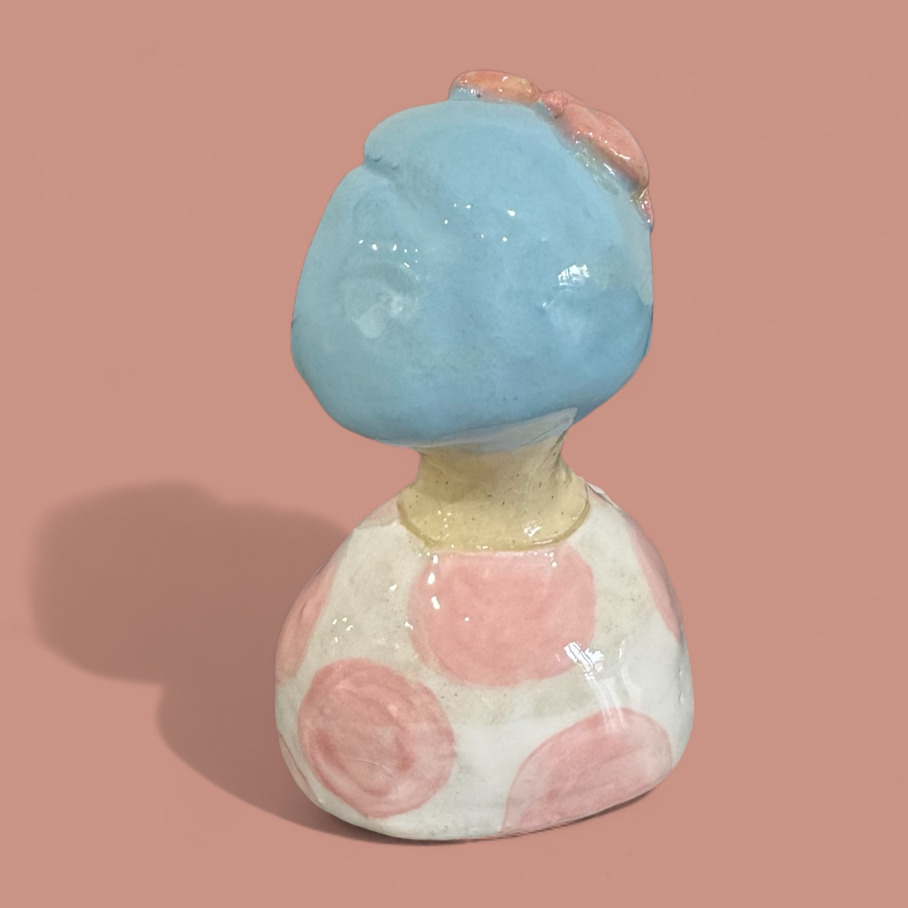 Mini Gloss Blue Bob Pink Dot Girl