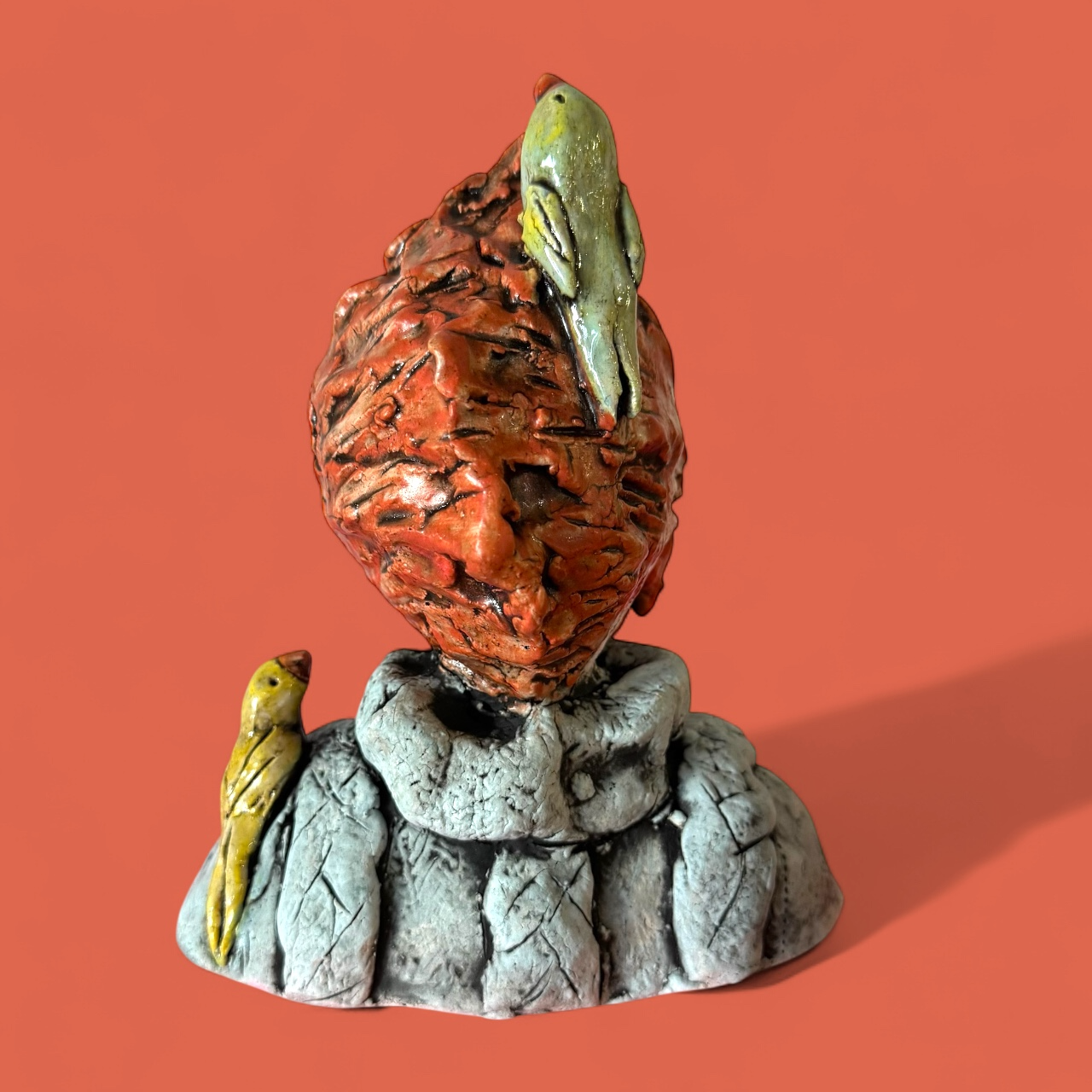 Matte Beardy Bird Sculpture
