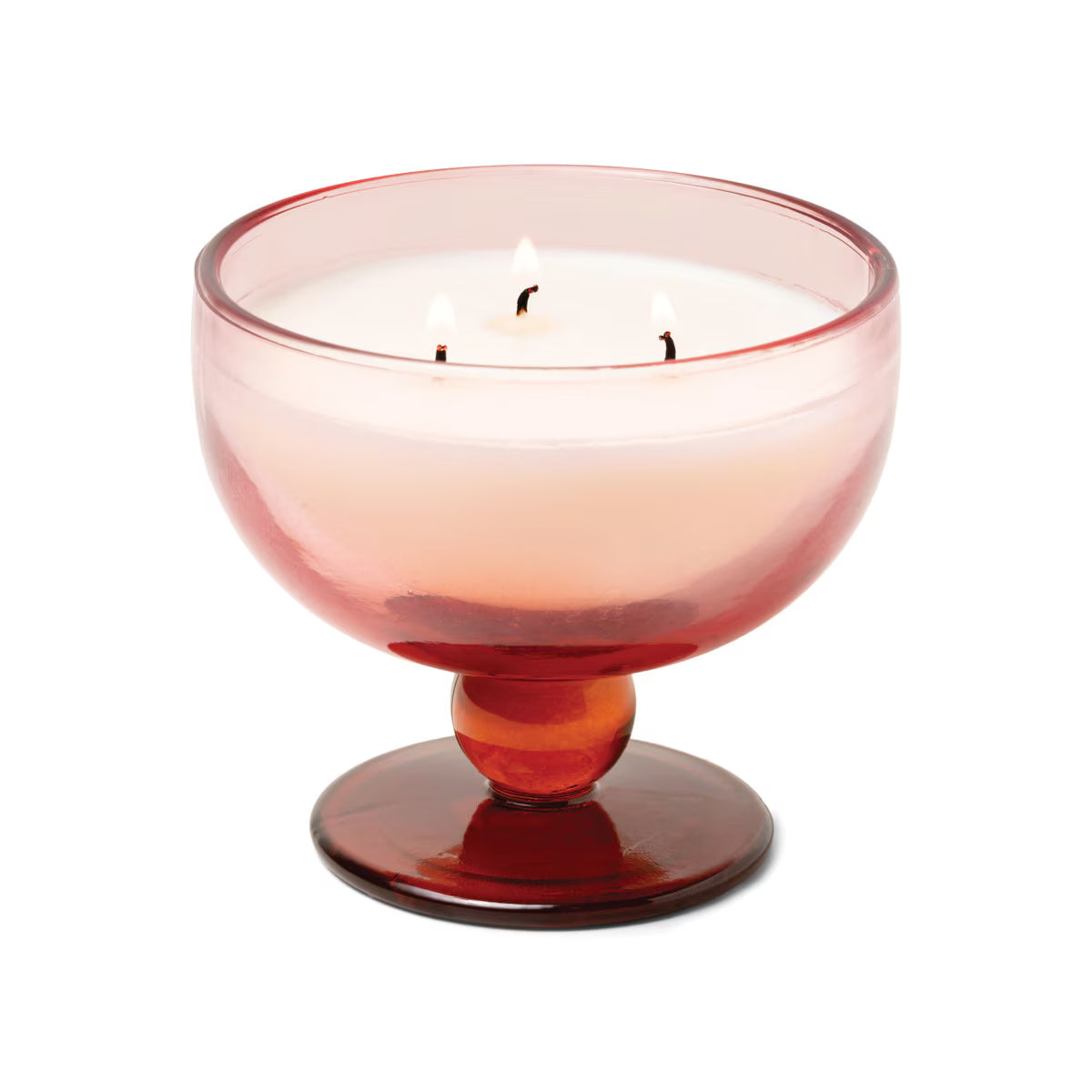 6 oz Rose & Red Tinted Glass Goblet Candle - Saffron Rose