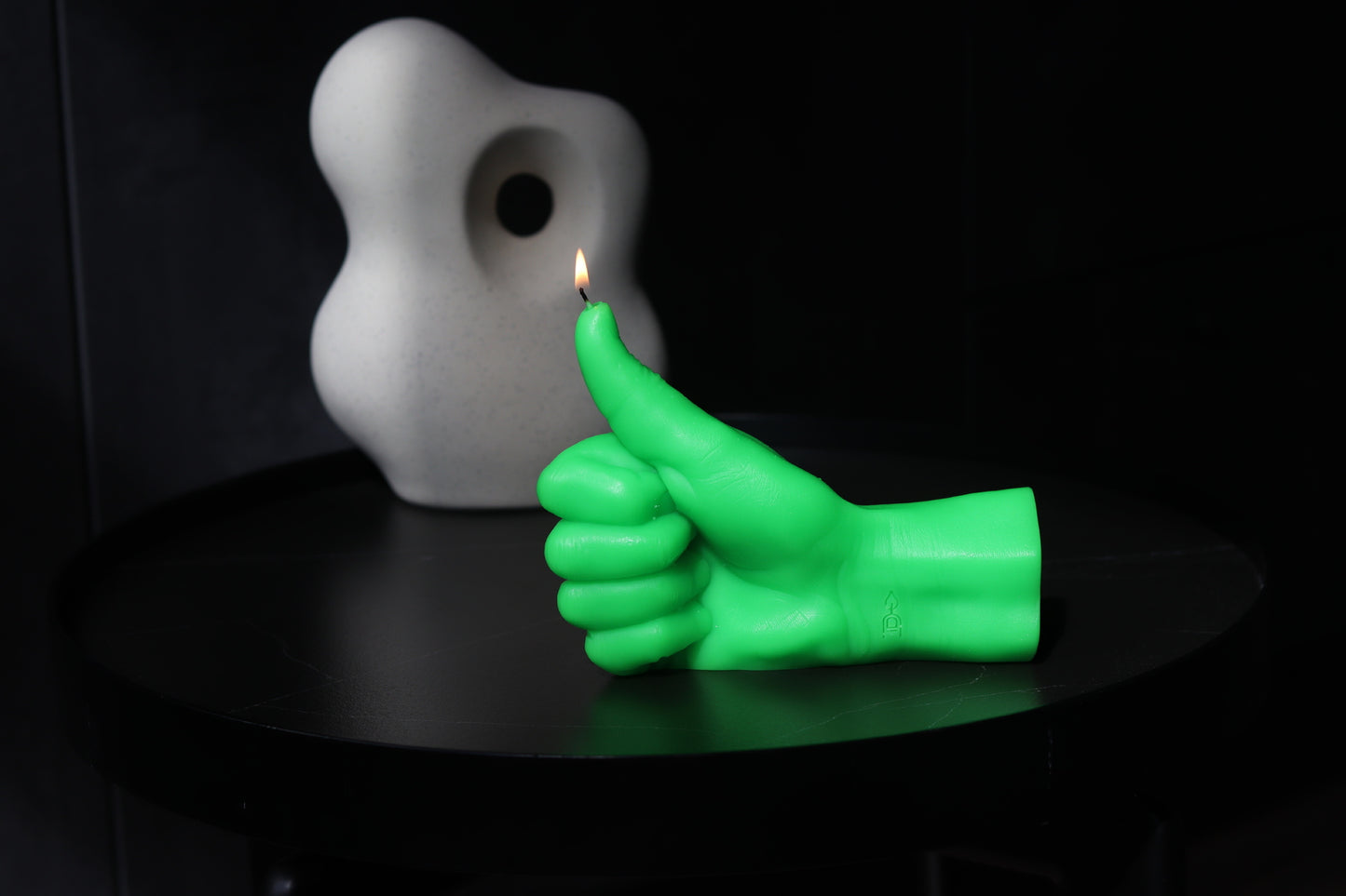 Thumbs Up Candle Hand - Neon Green