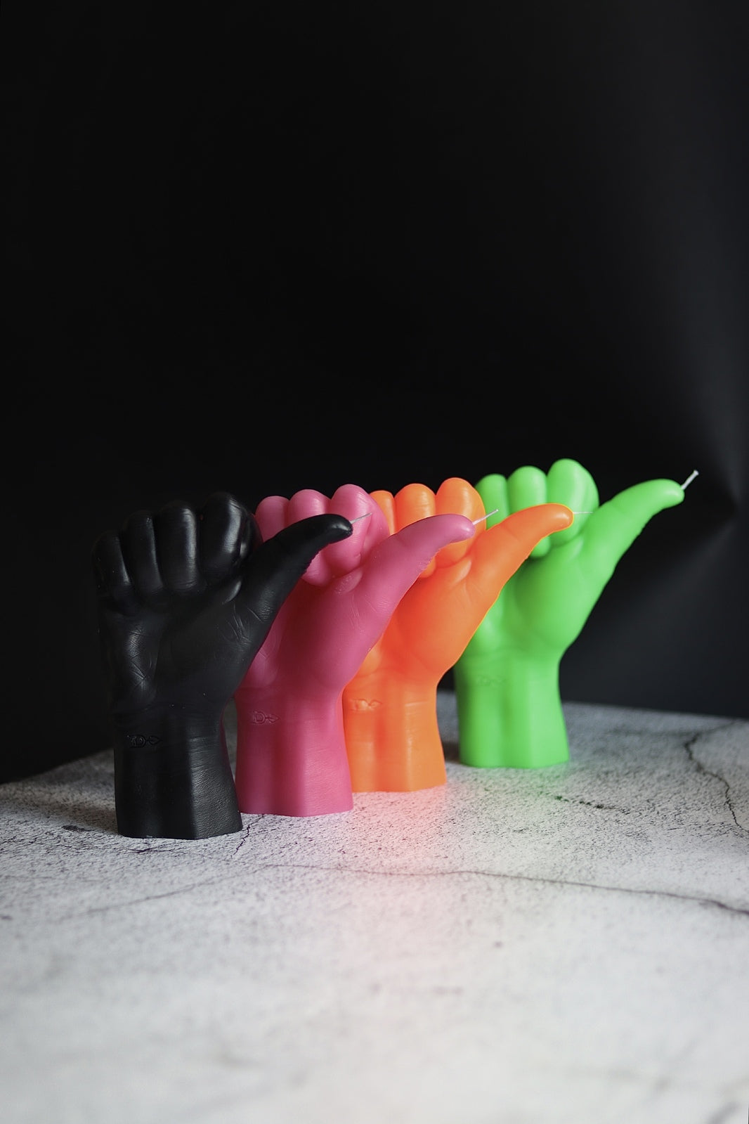 Thumbs Up Candle Hand - Neon Green