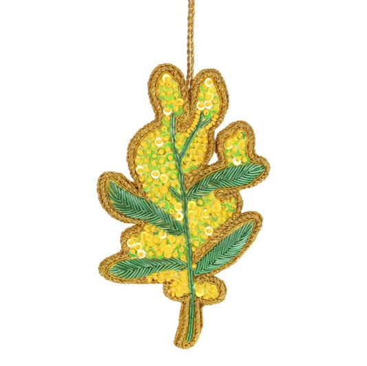 Golden Wattle Sequin Decoration