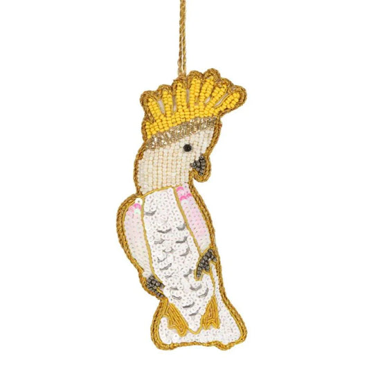 Yellow Crested Cockatoo Sequin Decoration