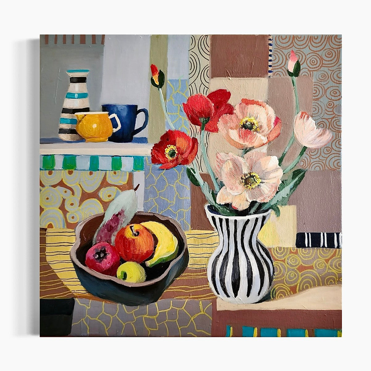Pink Poppies with Fruit