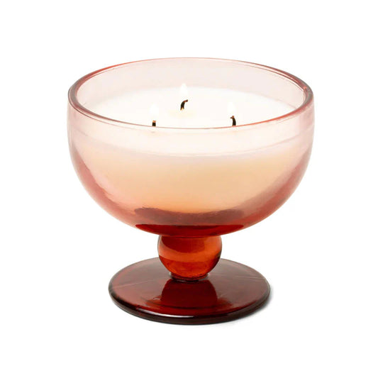 Saffron Rose Glass Goblet Candle