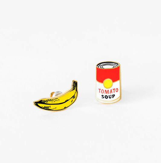 Pop Art Soup & Banana Earrings